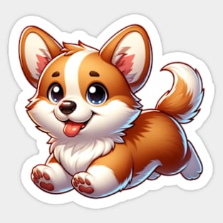 Adorable Corgi Pup Delight Sticker